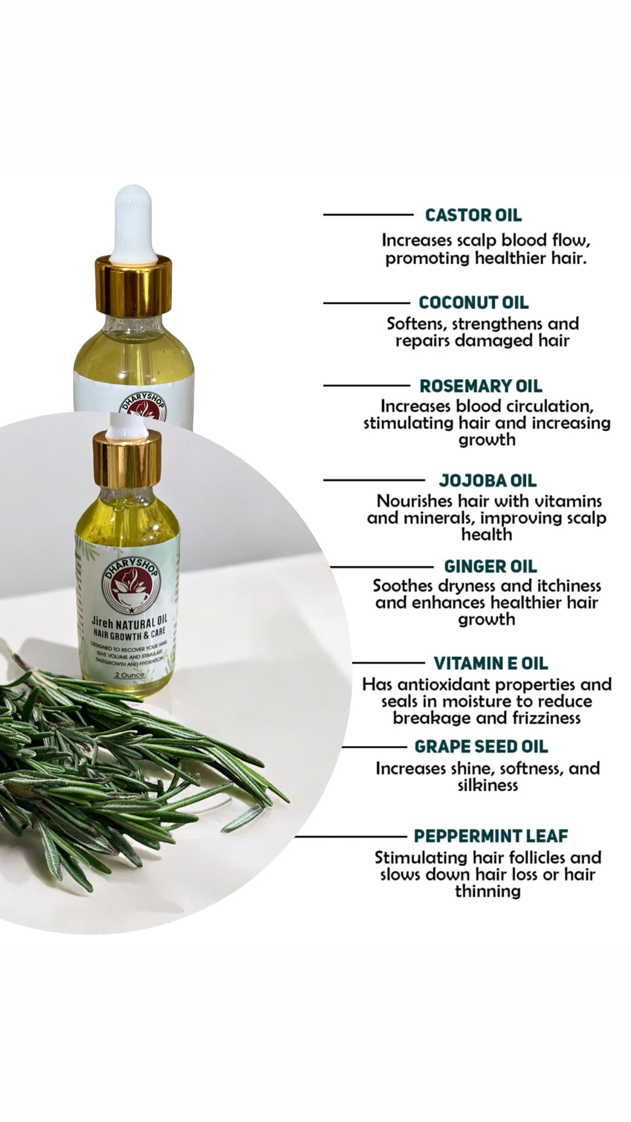 Organic oil for hair loss and hair growth